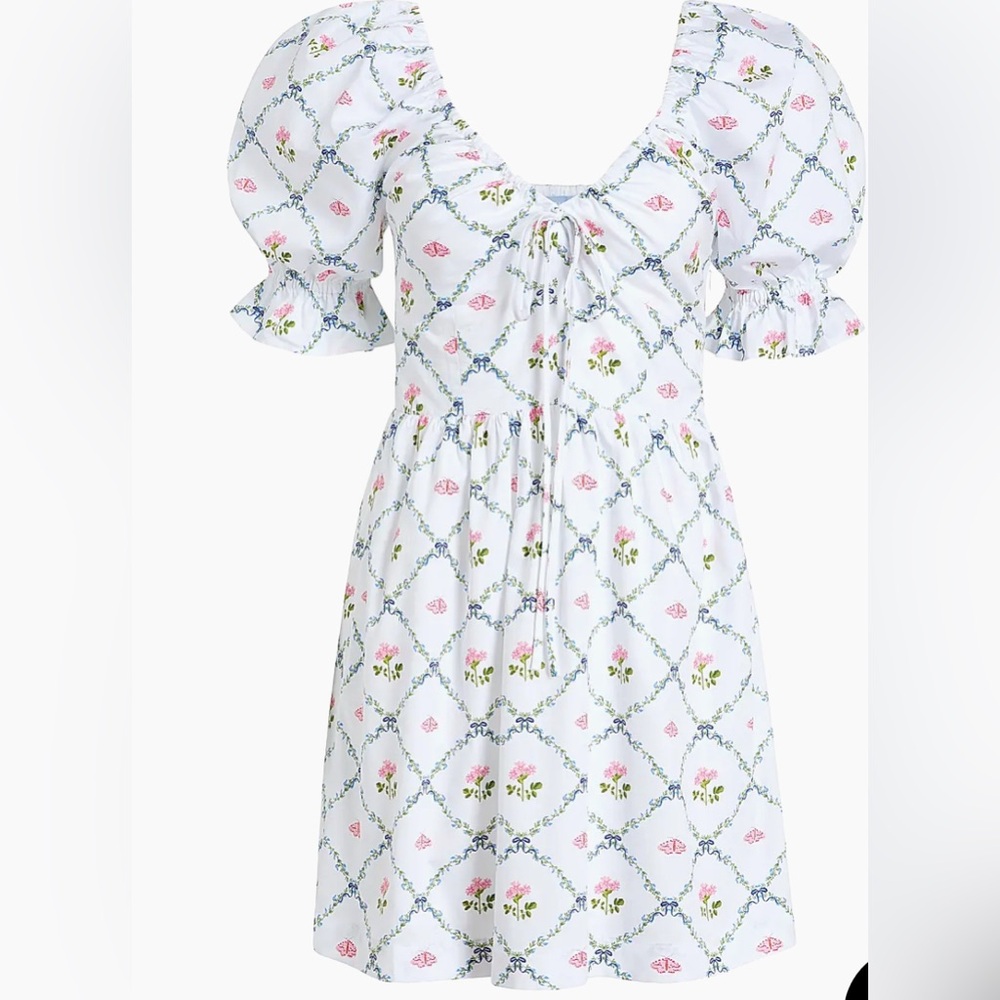 Hill House Ophelia Mini Dress in Butterfly Trellis NWT